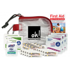 Imprinted Hi Viz First Aid Kit with Carabiner