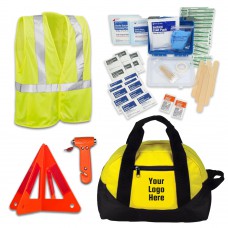 Promotional Economy Vehicle Safety Kits with First Aid and Safety Triangle