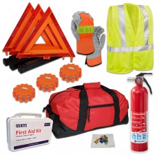 USKITS OSHA ANSI DOT Compliant Kit with Rechargeable 2.5lb 1A10BC with Hi-Viz and 3 LED Flares