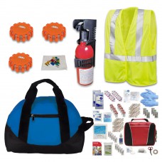 Vehicle Emergency Safety Kit with Fire Extinguisher and ANSI First Aid Kit