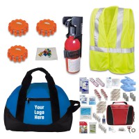 Promotional Vehicle Emergency Safety Kits with Fire Extinguisher and ANSI First Aid Kits