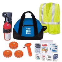 Promotional Vehicle Safety Kits with Fire Extinguisher and LED Road Flares