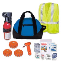 Vehicle Safety Kit with Fire Extinguisher and LED Road Flares
