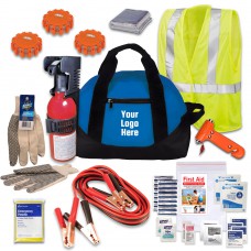 Branded Vehicle Safety Kits with Fire Extinguisher and LED Flares