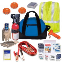 Deluxe Vehicle Safety Kit with Fire Extinguisher and LED Road Flares