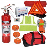 USKITS OSHA ANSI DOT Compliant Kit with US Made 2.5lb 1A10BC with Hi-Viz and 3 LED Flares