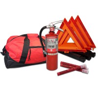 USKITS Essential DOT Compliant Truck Kits With Road Flares and USA Made 3A40BC Fire Extinguisher