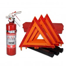 TAA Compliant USA Made DOT Kit with 2.5 lb 1A:10BC Fire Extinguisher & Reflective Triangles