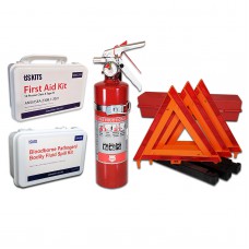 USA Assembled DOT Kit with 2.5 lb 1A:10BC Fire Extinguisher, Triangles, First Aid & Spill Kit