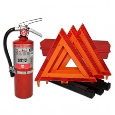 TAA Compliant USA Made DOT Kit with 5 lb 3A:40BC Fire Extinguisher & Reflective Triangles