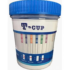 12 Panel CLIA Drug Test T-Cup Kit- Set of 25- Amphetamines, Benzodiazepines, Opiates, Oxycodone, and MORE