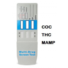 3 Panel Drug Test Kit for Cocaine, Marijuana, and Methamphetamines- Set of 25