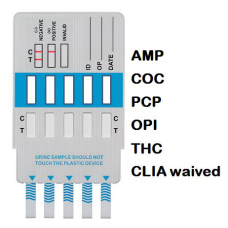 5 Panel CLIA Drug Test Kit- Set of 25- Amphetamines, Cocaine, Phencyclidine, Opiates, and Marijuana