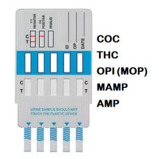 5 Panel Drug Test Kit- Set of 25- Cocaine, Marijuana, Opiates incl Morphine, Methamphetamine, and Amphetamines