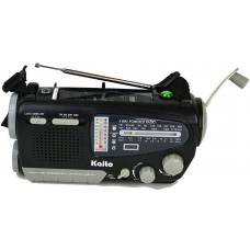 Dynamo Solar Radio with Flashlight, Compass and Siren, Clock