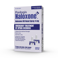 Padagis OTC Naloxone HCl 4 mg Nasal Spray (Case of 12 Boxes / 24 Total Sprays)