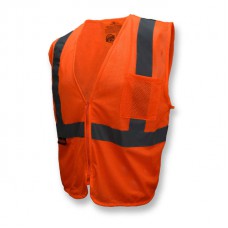 Imprinted Economy Class 2 Self-Extinguishing Orange Safety Vest