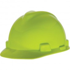 MSA V-Gard® Standard Slotted Cap w/ Fas-Trac® Suspension, Hi-Vis Yellow-Green