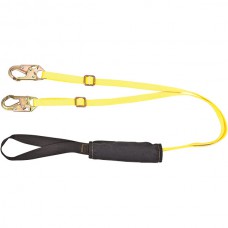 MSA ArcSafe® Shock-Absorbing Lanyard, Twin Leg w/ Locking Snap Hooks, Yellow, 1/Each