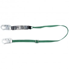 MSA V-Series Standard Energy Absorbing Lanyard, Single Leg w/ 36C Small Snap Hooks, 6', Green, 1/Each