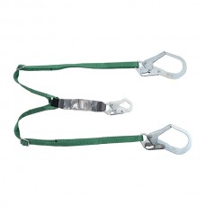 MSA V-Series Standard Energy Absorbing Lanyard, Twin Leg w/ 36CL Large Snap Hooks, 6', Green, 1/Each