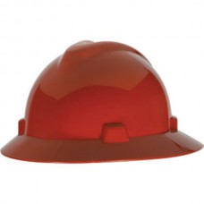 MSA V-Gard® Slotted Hat w/ Fas-Trac® Suspension, Red
