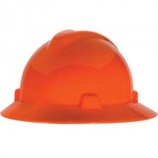 MSA V-Gard® Slotted Hat w/ Staz-On® Suspension, Hi-Vis Orange