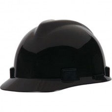 MSA V-Gard® Standard Slotted Cap w/ Fas-Trac® Suspension, Black