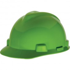 MSA V-Gard® Standard Slotted Cap w/ Staz-On® Suspension, Bright Lime Green