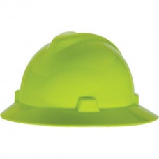 MSA V-Gard® Slotted Hat w/ Fas-Trac® Suspension, Bright Lime Green