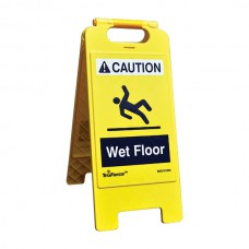  "Wet Floor" Caution Sign, English, Yellow, 1/Each
