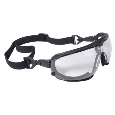 Foam Lined Safety Goggles Black Frame Clear Lens- Set of 12