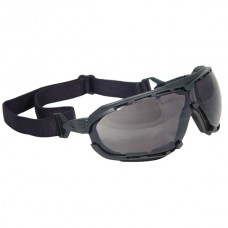 Foam Lined Safety Goggles Black Frame Smoke Lens- Set of 12