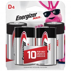 Energizer® Max® Alkaline D Batteries, 4/Pkg