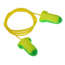 Disposable Foam Earplugs Corded Yellow and Green- Box of 100