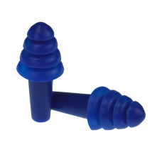 Uncorded Blue Reusable Flanged Earplugs- Box of 100