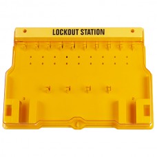  Padlock Station, Large, 15 3/4" x 22" (Holds 10–20 Padlocks), Yellow, 1/Each