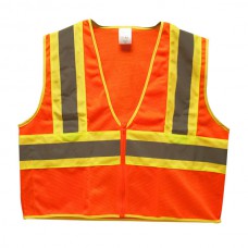  Class 2 Two-Tone Mesh Safety Vest Orange