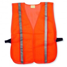  General-Purpose Mesh Safety Vest, Orange w/ 1" Silver Stripes, 1/Each
