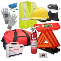 USKITS OSHA ANSI DOT Safety Kit with 1A10BC Fire Extinguisher & PPE Kit