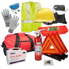 USKITS OSHA ANSI DOT Safety Kit with 1A10BC Fire Extinguisher & PPE Kit