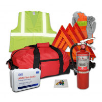 All-in-One DOT OSHA Hi-Viz Fleet Safety Kit with 5lb 3A40BC Fire Extinguisher