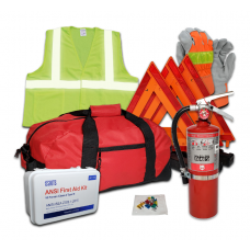 USKITS All-in-One DOT OSHA Hi-Viz Fleet Safety Kit with 5lb 3A40BC Fire Extinguisher