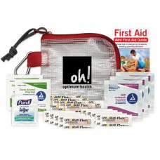 Imprinted Hi Viz First Aid Kit with Carabiner