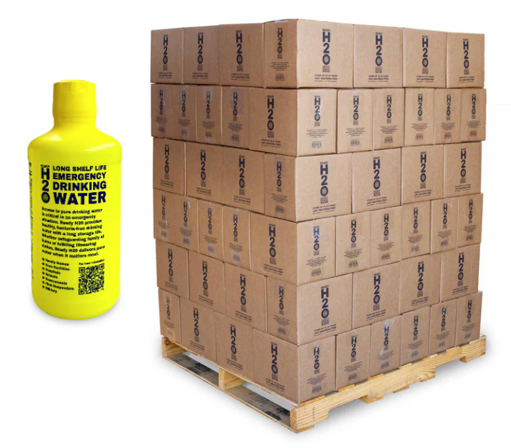 792x 1-Liter Bottles of Emergency Drinking Water - 20 Year Shelf Life - Yellow - Shipping Included